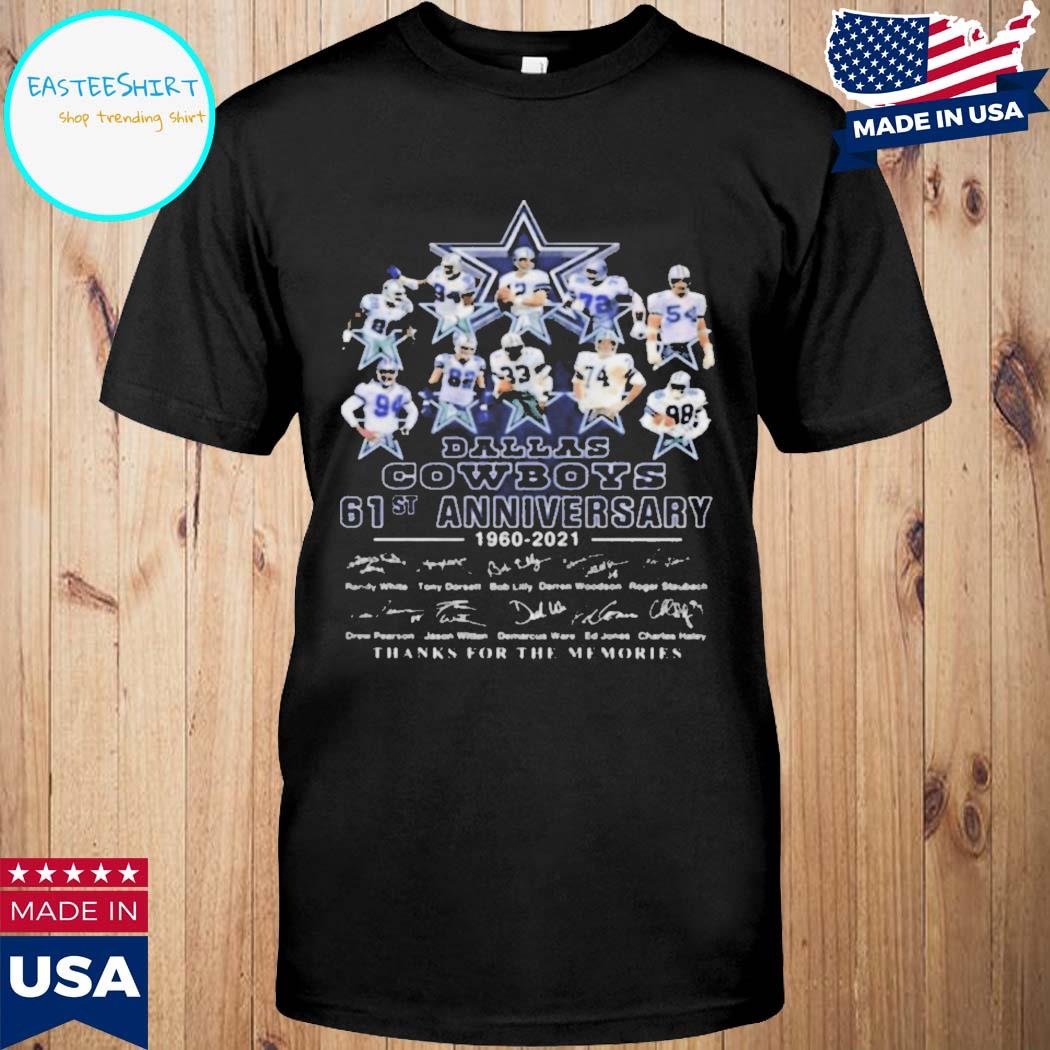 The Dallas Cowboys Football Team Players 60th Anniversary 1960 2020  Signature Thanks Shirt, hoodie, sweater, long sleeve and tank top