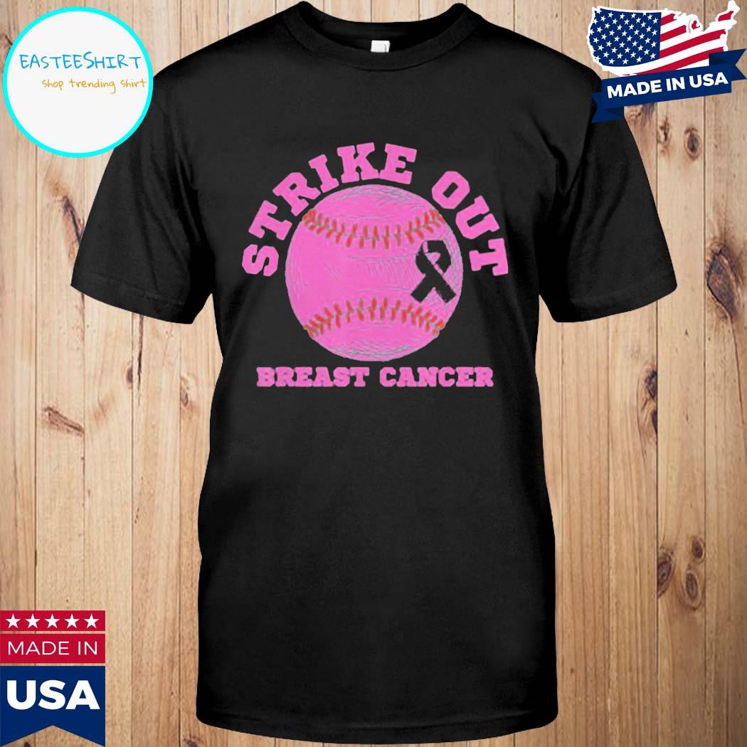 Strike Out Breast Cancer Awareness Pink Ribbon Baseball T Shirts