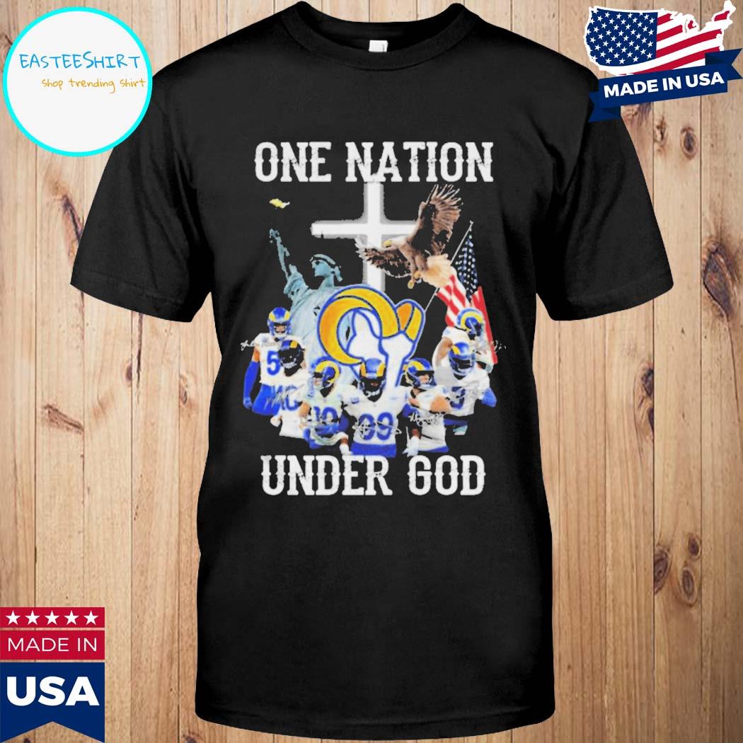 Los Angeles Rams One Nation Under God Black T-Shirt