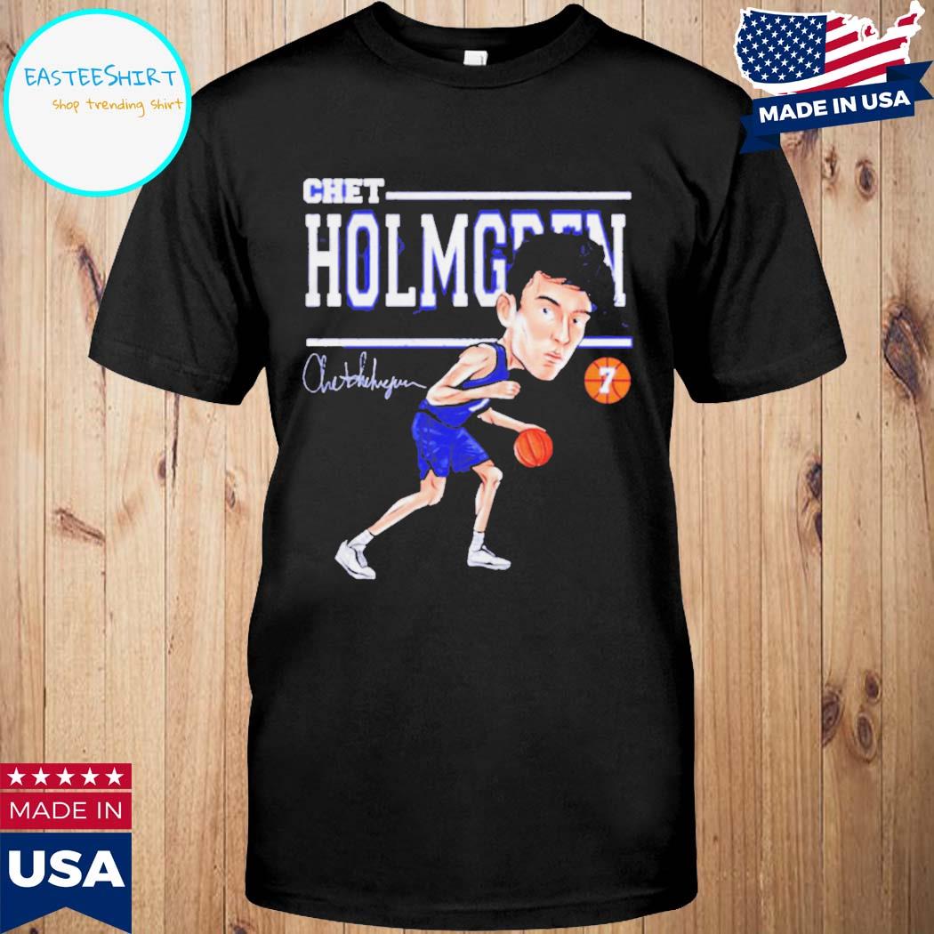 Official 7 Chet holmgren Oklahoma city thunder cartoon signature T-shirt