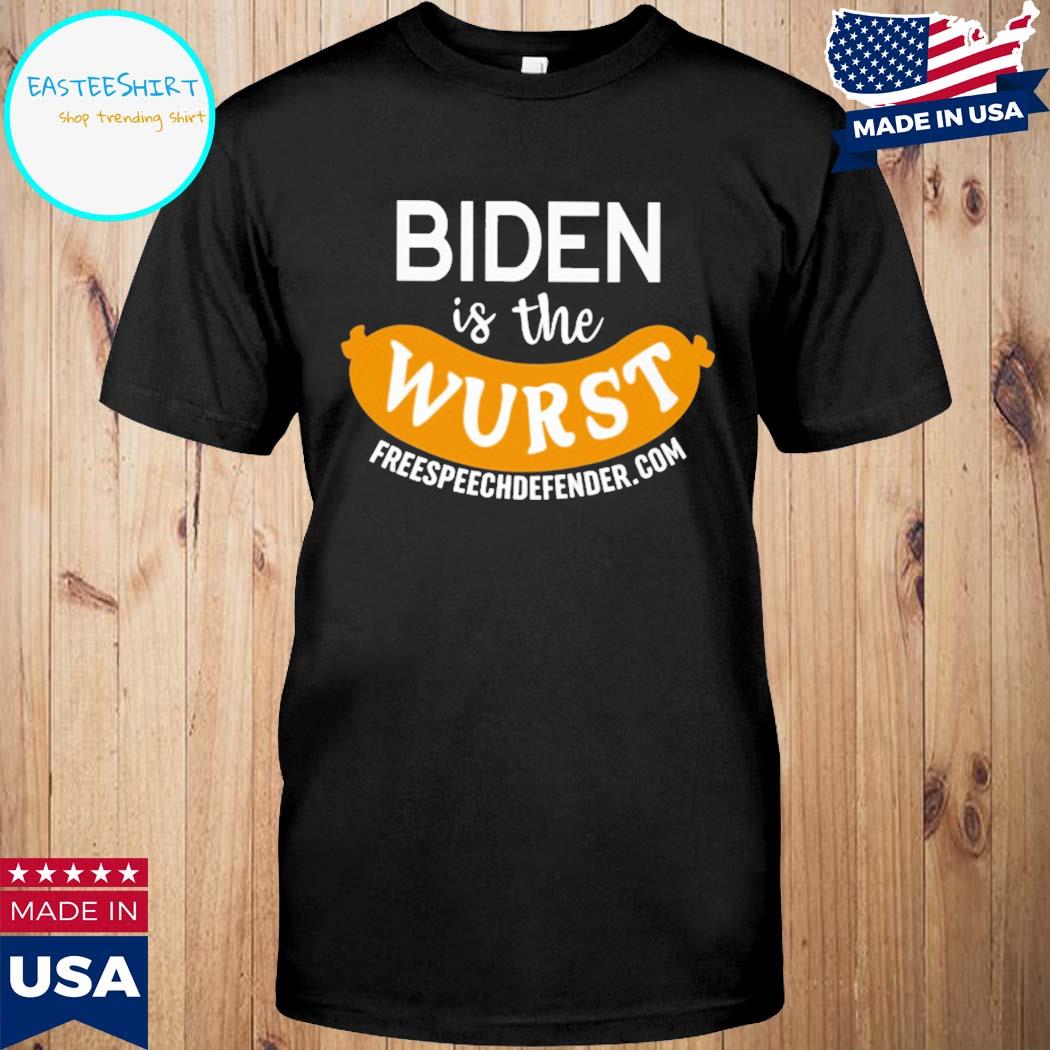 Official Biden is the wurst freespeechdefender.com T-shirt