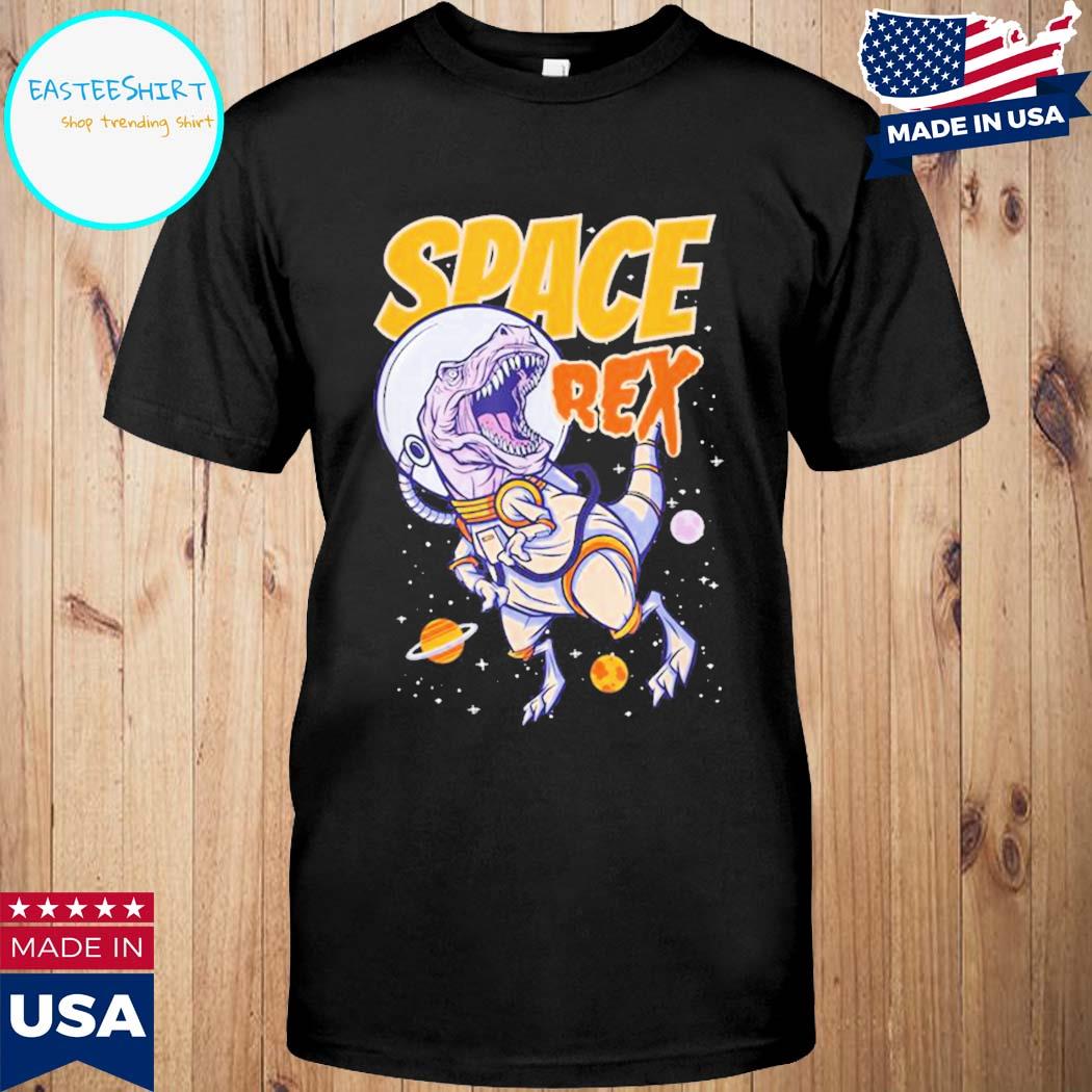 Official Space t rex wearing space helmet with planets T-shirt