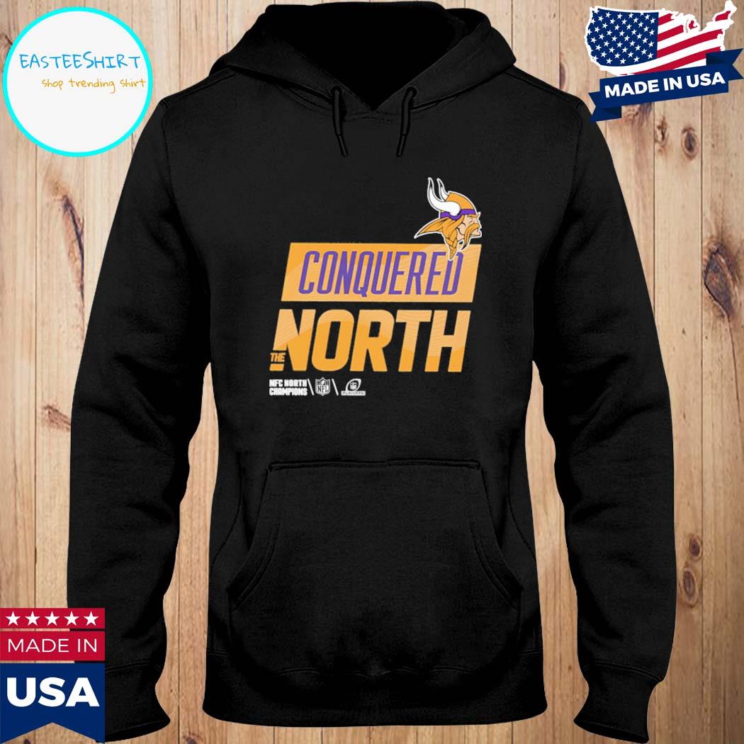 Official Vikings conquered north the NFC north champions T-shirt, hoodie,  tank top, sweater and long sleeve t-shirt