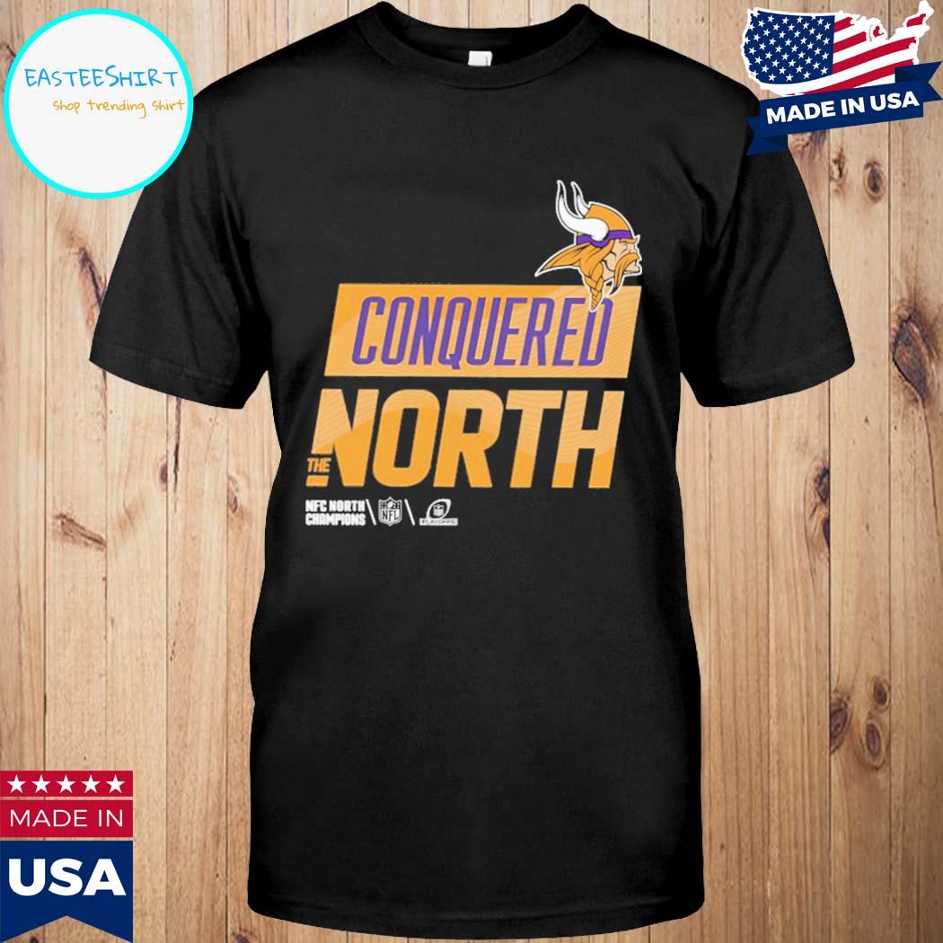 Official Vikings conquered north the NFC north champions T-shirt, hoodie,  tank top, sweater and long sleeve t-shirt
