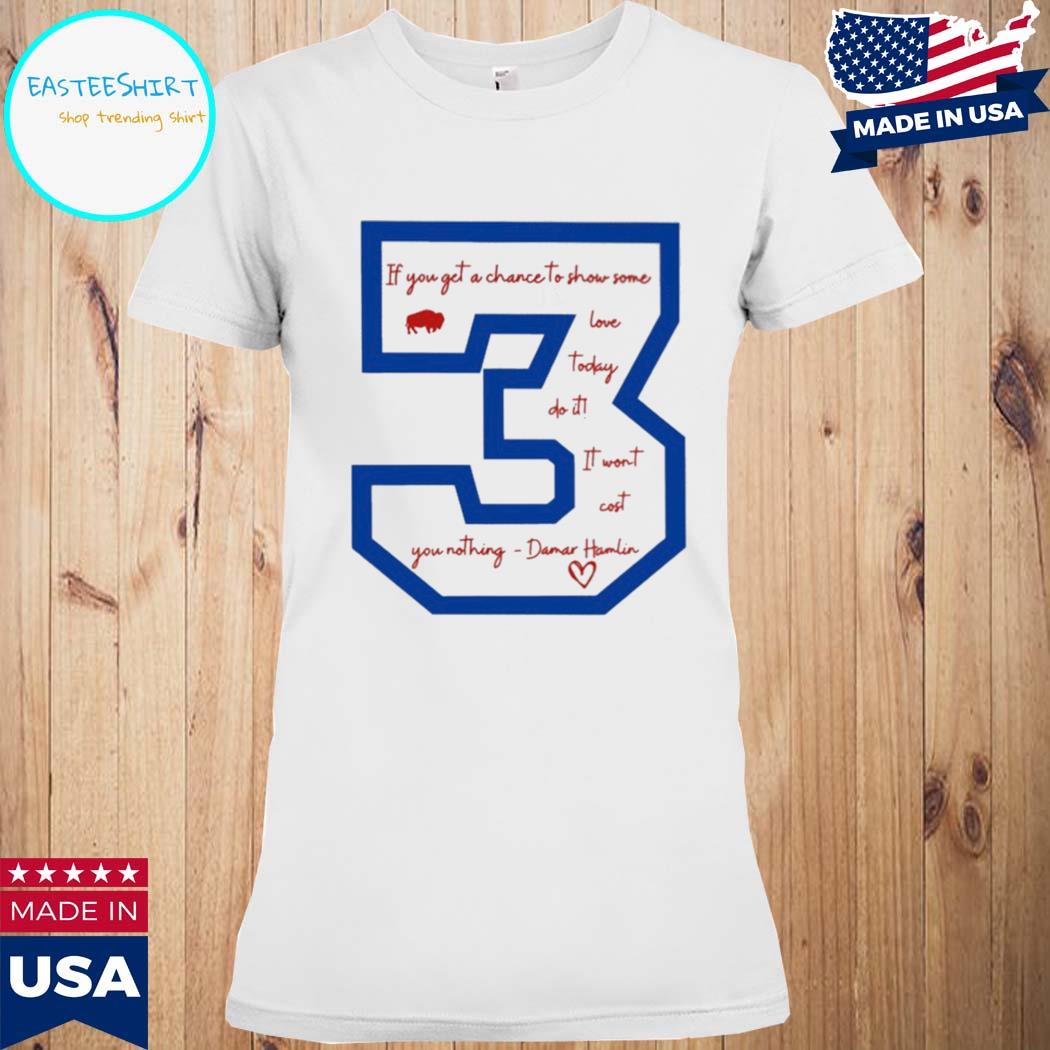 Love For 3 Damar Hamlin Shirt - Trendingnowe