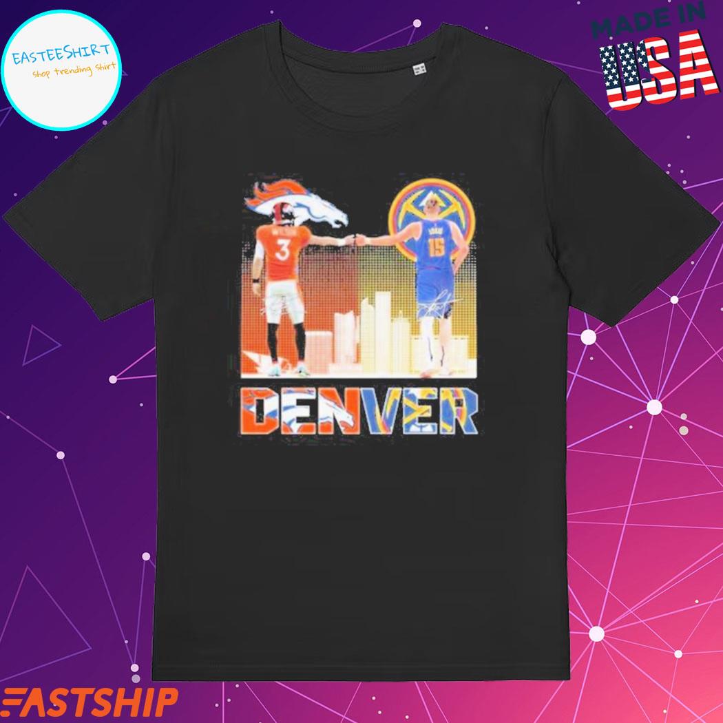 Denver Broncos Russell Wilson And Denver Nuggets Nikola Jokic Signatures  shirt, hoodie, longsleeve, sweatshirt, v-neck tee