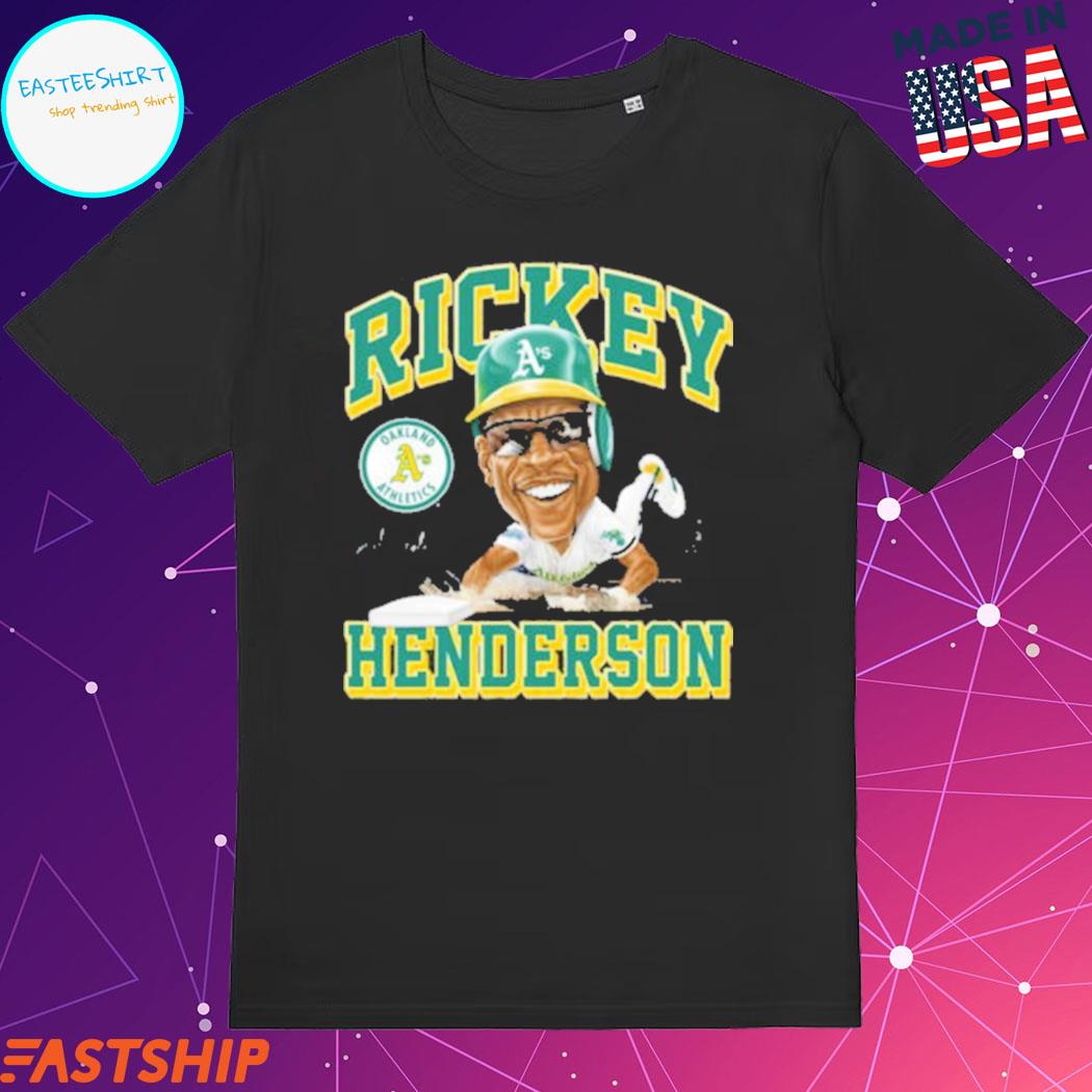 Rickey Henderson Oakland Athletics T Shirt Baseball Team Sport Black