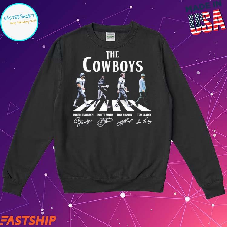 Official the Cowboys roger staubach emmitt smith troy aikman tom landry  signatures T-shirt, hoodie, tank top, sweater and long sleeve t-shirt
