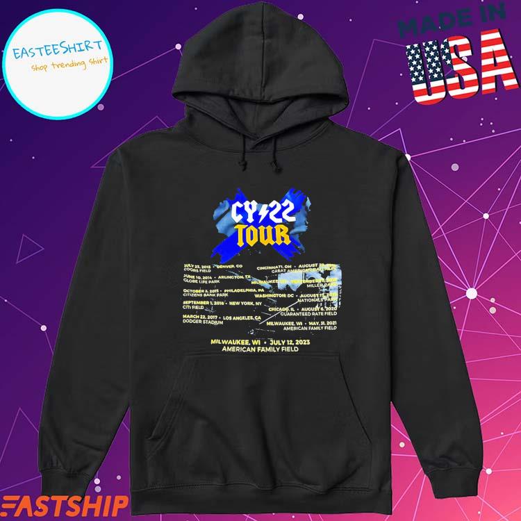 Official christian Yelich Cy22 Tour Milwaukee Wl July 12 2023 American  Family Field T-shirts, hoodie, tank top, sweater and long sleeve t-shirt