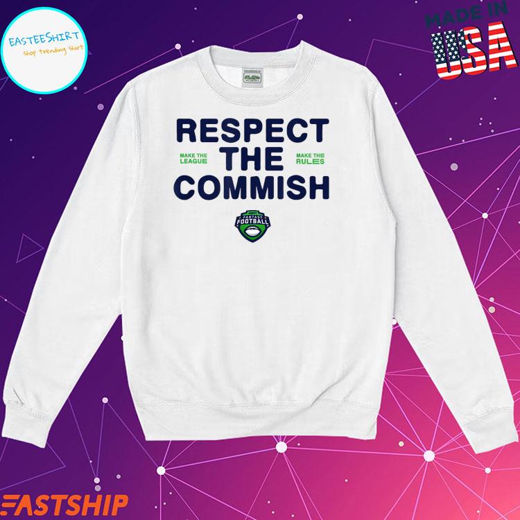 ESPN Fantasy Football Respect The Commish Emblem Logo T-Shirt