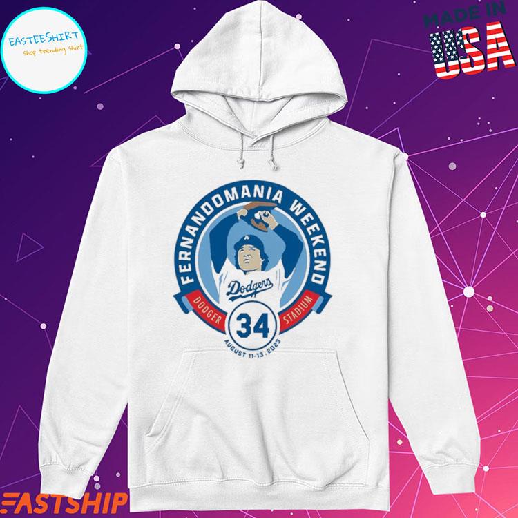 Fernandomania Weekend Dodger Stadium 34 Hoodied Sweatshirt Los Angeles  Dodgers - hoodie, t-shirt, tank top, sweater and long sleeve t-shirt