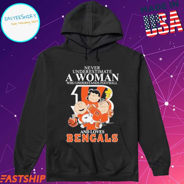 Official Never Underestimate A Woman Who Understands Football And Loves Bengals  Shirt, hoodie, tank top and sweater