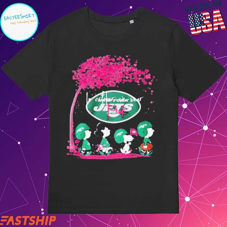 Official Peanuts characters new york jets in october we wear pink