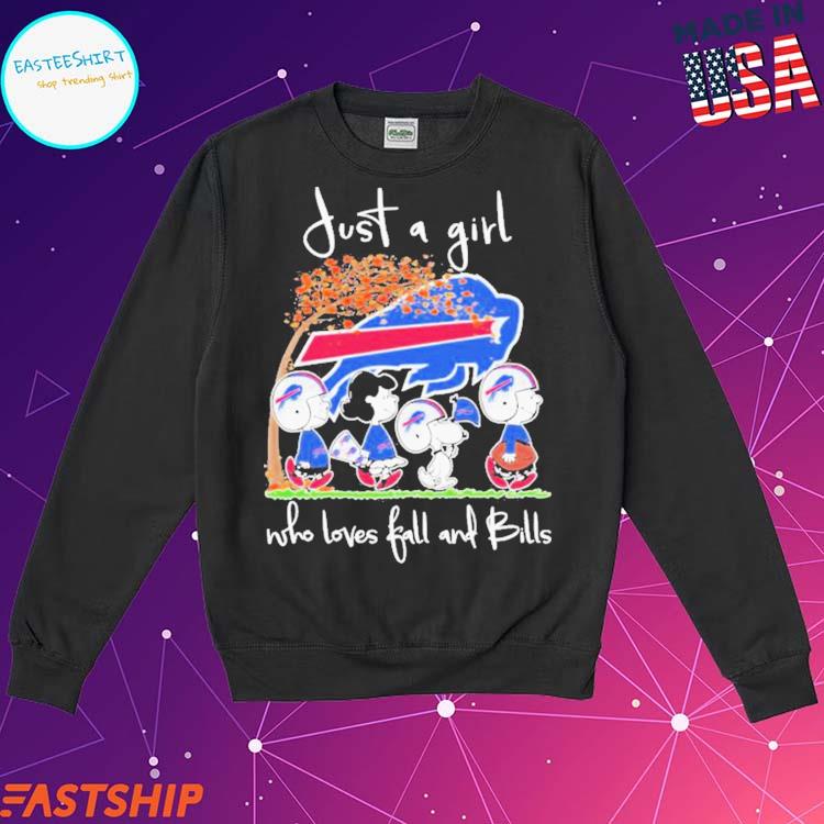 Snoopy Peanuts Just A Girl Who Loves Fall And Buffalo Bills Shirt