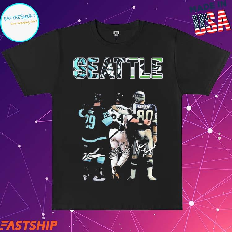 Seattle kraken Seattle Seahawks and Seattle mariners signature T