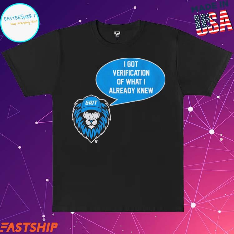 Detroit Lions Grit Verification Shirt - Peanutstee