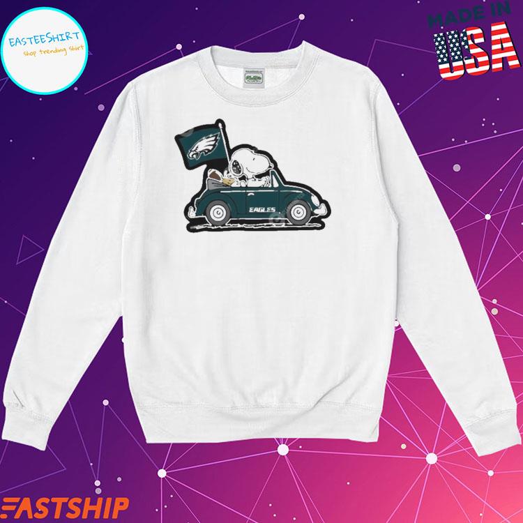 Philadelphia Eagles Snoopy And Woodstock Drive Car 2023 Super Bowl Shirt,  hoodie, sweater and long sleeve