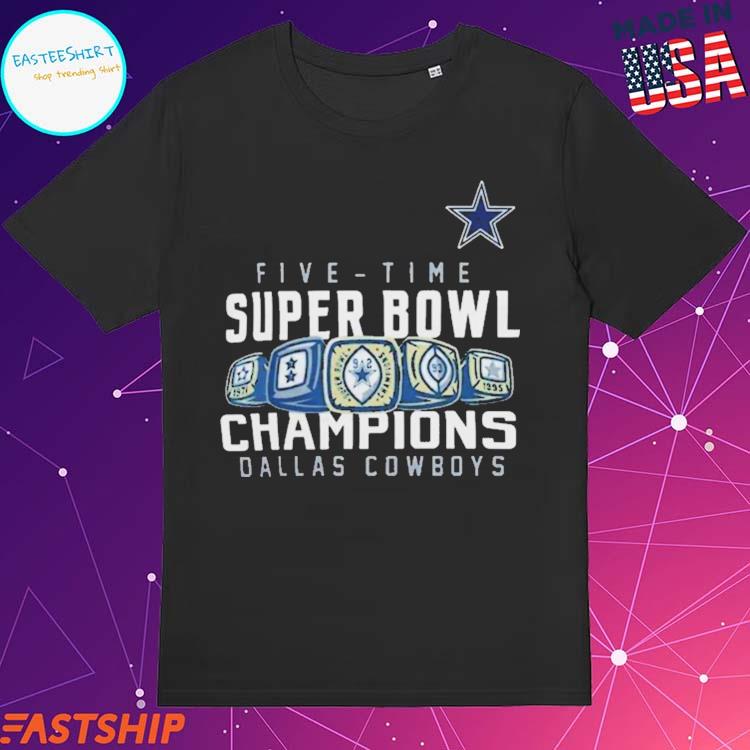 Navy Blue Dallas Cowboys 5 Time Champion XXL T-shirt NFL Game Day Shirt