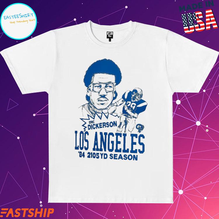 Men's 500 Level Eric Dickerson Los Angeles White T-Shirt