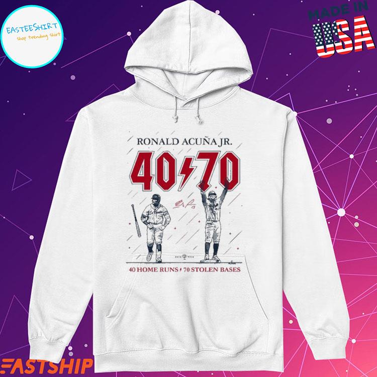 Ronald Acuña Jr 40 70 40 Home Runs 70 Stolen Bases T-shirt,Sweater, Hoodie,  And Long Sleeved, Ladies, Tank Top