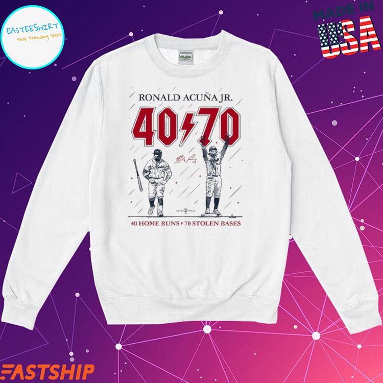 Ronald Acuña Jr 40 70 40 Home Runs 70 Stolen Bases T-shirt,Sweater, Hoodie,  And Long Sleeved, Ladies, Tank Top