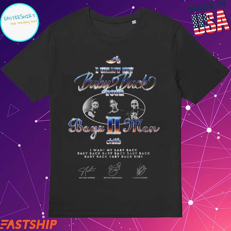 Official boyz lI Men Biim X Chili’S I Want My Baby Back Ribs Nathan Morris Shawn Stockman Wanyá Morris Tour T-Shirts