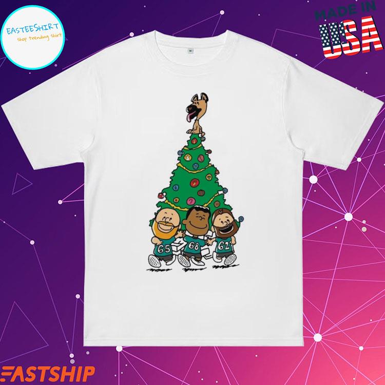 Official philadelphia EaglesTree Christmas Jason Kelce Lane Johnson Jordan Mailata Signature T-Shirts