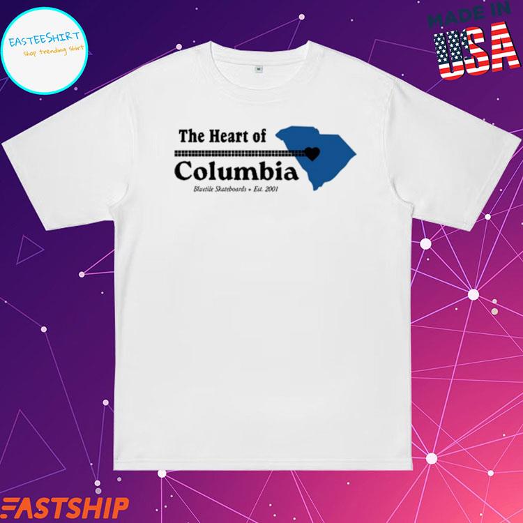 Official the Heart Of Columbia Bluetile Skateboards Est. 2001 T-Shirts