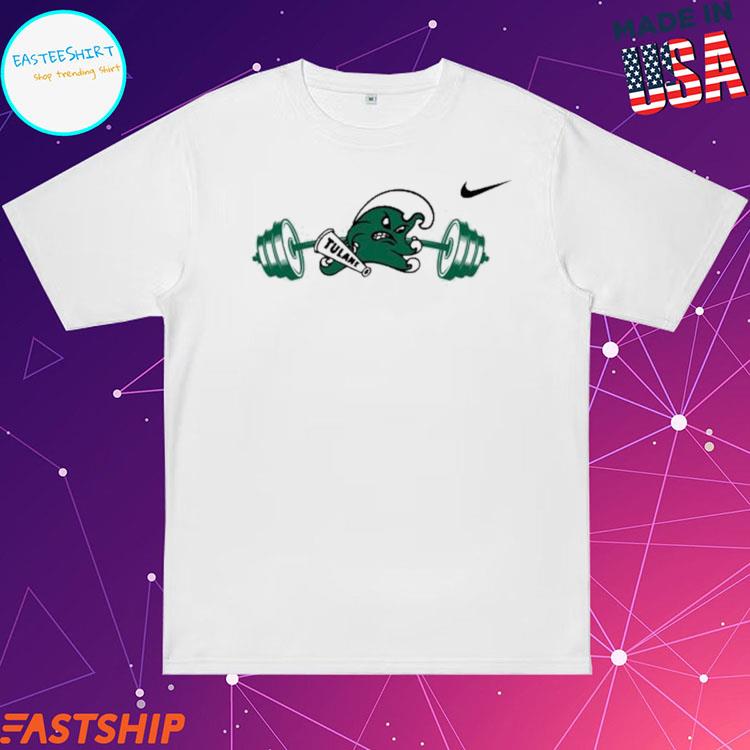 Official weightlifting Angry Tulane Green Wave Football Nike T-Shirts