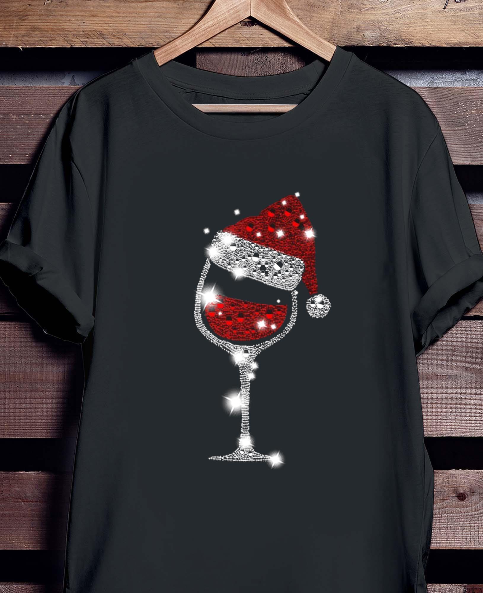 christmas red wine glass sweatshirt