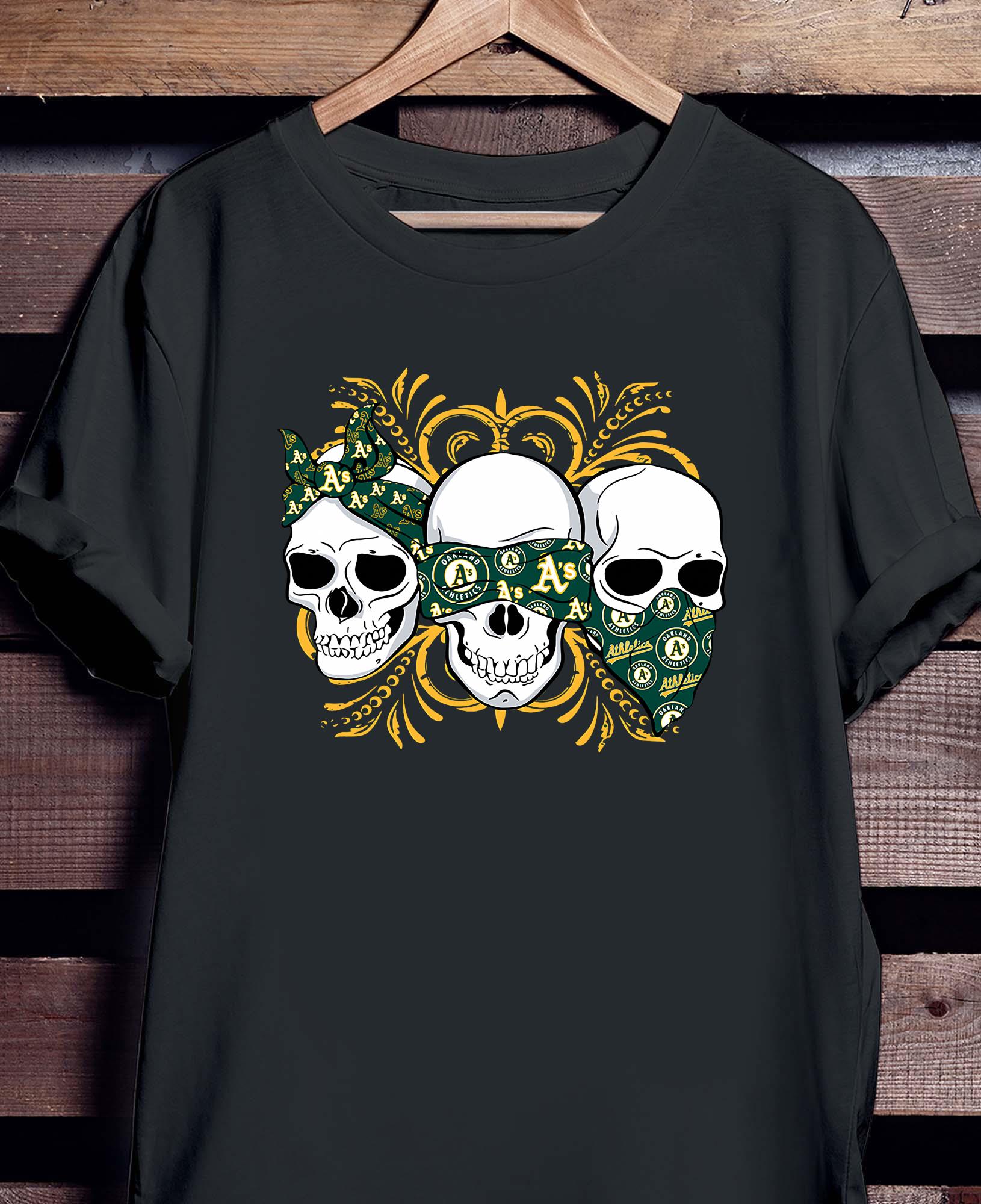 oakland a's skull shirt