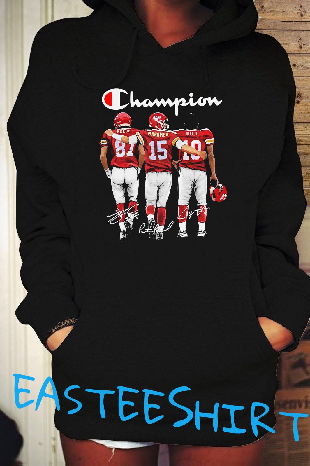 Mahomes and Kelce Kansas City Chiefs football signatures shirt, hoodie,  sweater and long sleeve